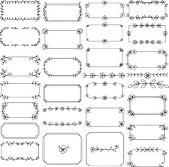 Fototapeta premium Botanical Vector Frames and Dividers Collection Drawn Floral Borders and Simple Labels