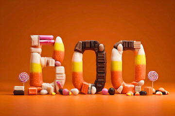 Spooky halloween candy boo arrangement festive holiday treat collection colorful fun