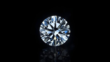 Brilliant round cut diamond with sparkling clarity on black background, symbolizing luxury, elegance, and timeless beauty for jewelry and design.