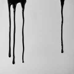 Dripping black ink on gray background
