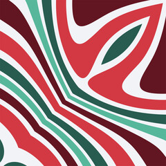 Abstract Christmas Ornament Design with Flowing Lines and Festive Colors in a Kaleidoscopic Pattern