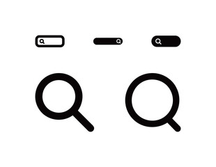 A collection of magnifying glass and search icons, for finding information, data, and user interface elements