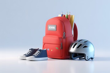 Ready for learning adorable kids backpack with school supplies and gear for active lifestyle adventure, perfect for back to school promotions and fun classroom designs