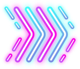 Glowing Neon Arrow Directional Sign Futuristic Style. Perfect for website elements, ui designs, presentations, or graphic projects.