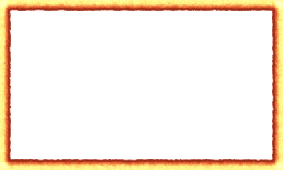 Rectangular frame with burnt paper edges and a glowing fire effect. A vintage grunge border ideal for a treasure map, a Western wanted poster, or a Halloween invitation.