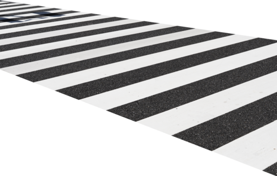 Isolated zebra crosswalk on transparent background

