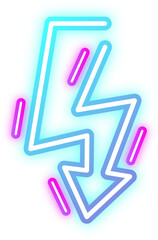 Glowing Blue Neon Arrow Directional Sign with  Futuristic Style. Perfect for website elements, ui designs, presentations, or graphic projects.