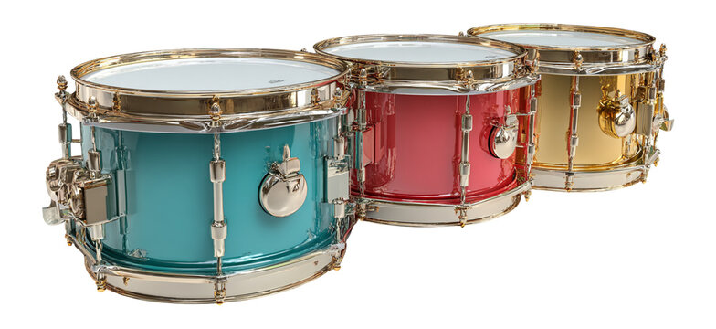 Colorful Drums Set in Vibrant Colors for Musical Performance
