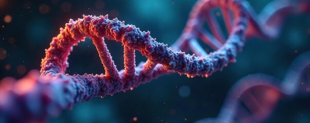 Close-up shot of DNA strands being manipulated with futuristic technology, representing the advancements in genetic engineering , research, helix, biotechnology research