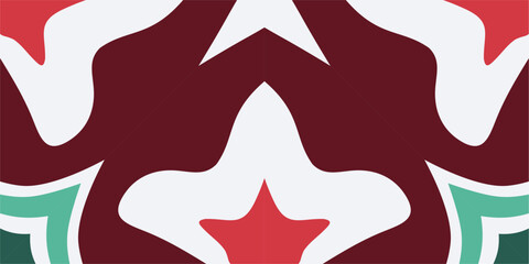 This captivating abstract pattern showcases a mesmerizing blend of deep crimson white and refreshing teal hues evoking a festive and artistic holiday spirit perfect for seasonal celebrations.