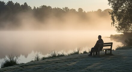 Peaceful morning by the lake