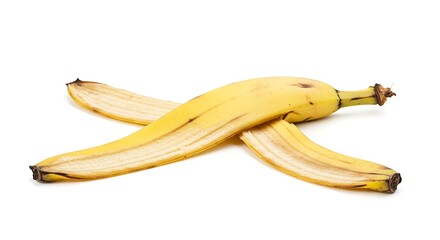 Peeled banana peel x shape