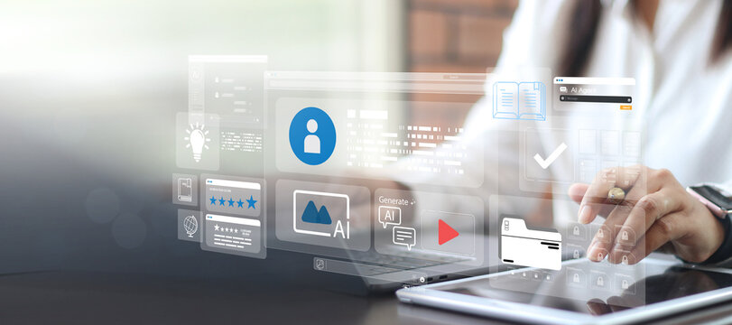 E-learning education learning and training online with webinar, video tutorial, internet lessons and online course application