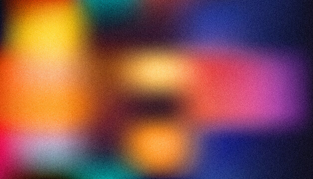 Abstract Colorful Blurred Background with Noise Texture: Warm and Cool Tones, Gradient Effect, Digital Art, Bokeh Lights, Grainy Film Noise. - Powered by Adobe