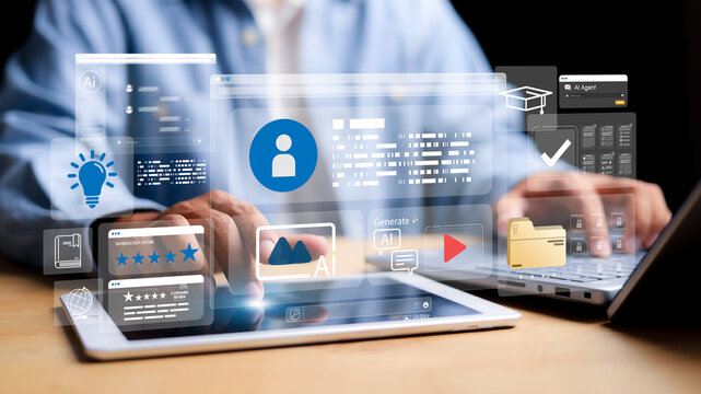 E-learning education learning and training online with webinar, video tutorial, internet lessons and online course application - Powered by Adobe