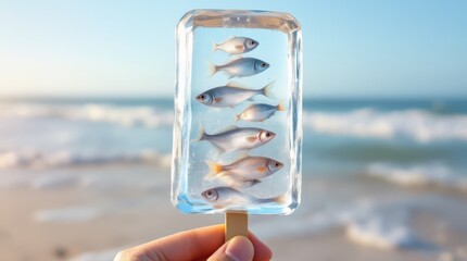 Frozen Fish Pop - A Novelty Treat on the Beach.