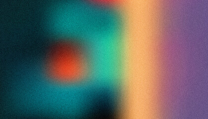Abstract Teal, Orange, and Purple Gradient Background with Noise Texture:  Modern, Moody, and Textured Design Element.
