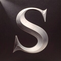 Large, stylized, metal letter "S