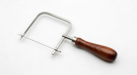Coping saw with wooden handle for precision cuts