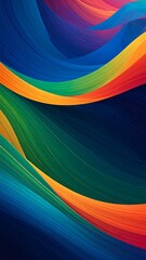Abstract vibrant wavy lines in a mix of vibrant colors