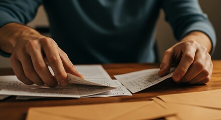 Person reading documents