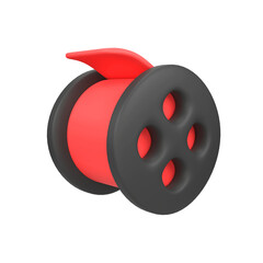 Film reel isolated 3d render icon illustration