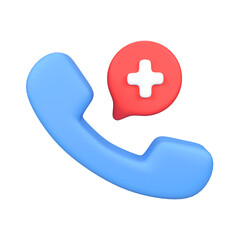 Obraz premium Medical call isolated 3d render icon illustration