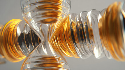 series of overlapping translucent hourglasses creating echo effect layered timeline concept illustration concept scene visual for commercial design use high detail quality stock image illustration