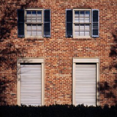 Modern Residential Security with Rolling Shutter Windows on Brick House Premium Protection and Home Safety for Confident Family Marketing Campaigns
