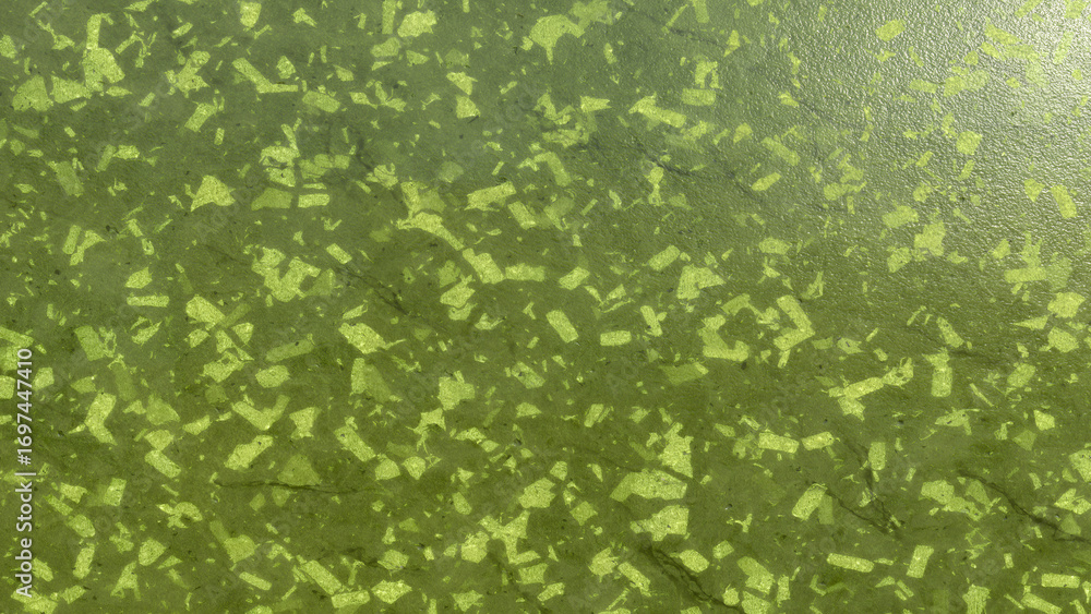 Poster olive green terrazzo surface background with fragmented geometric patterns for abstract decor and de