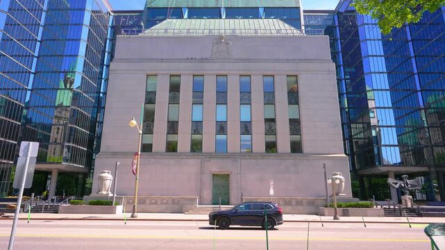 Ottawa, ON, Canada. September 10, 2025: Bank of Canada's headquarters in Ottawa, Ontario, a vital institution for monetary policy and financial oversight