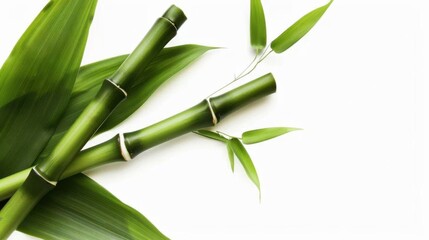 Obraz premium Close-Up of Bamboo in Grove: Unmanned Outdoor Scene with Sunlight, Zen Vibe for Spring/Summer Wallpaper