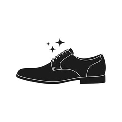 Classic black leather oxford shoe cleaned polished sparkle shiny formal footwear vector