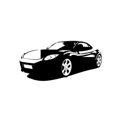 black car isolated on white