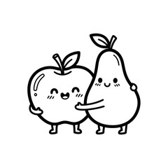 apple and pear vector