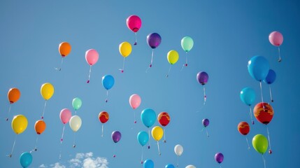 Fototapeta premium Pictures of balloons floating in the air