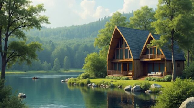 The Lake House and Wild Green Nature