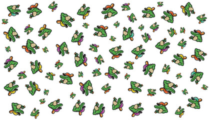 Baseball Alligator Background Random Pattern Vector