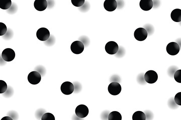 Minimalist black and white polkadot background with seamless circular pattern. Perfect for fabric design, wallpapers, packaging, and retro projects