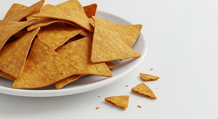 Pile of tortilla chips on plate