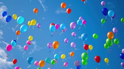 Fototapeta premium Pictures of balloons floating in the air