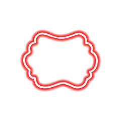 Modern neon red illuminated sign effect with glowing edges, isolated