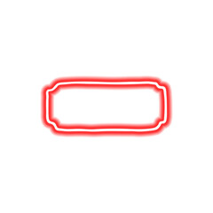 Modern neon red illuminated sign effect with glowing edges, isolated