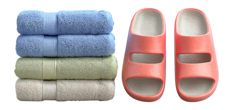 Cozy and Soft Towels with Stylish Indoor Slides for Comfort