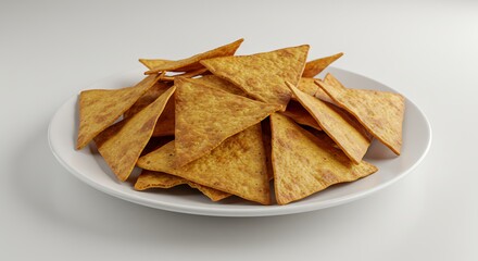 Pile of tortilla chips on plate