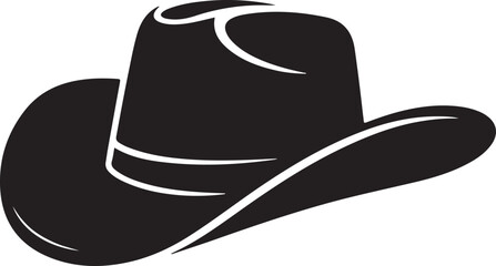 Country Western Cowboy Leather Hat, Texas Sheriff Hat silhouette 