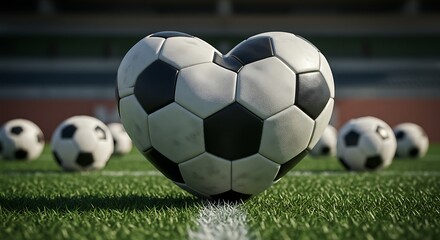 Soccer ball heart shape sport