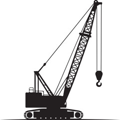 Crawler crane or tractor glyph icon