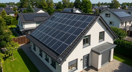 Solar panels on home roof