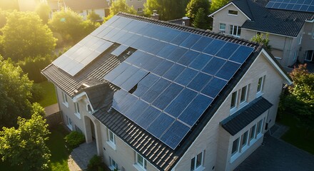 Solar panels on house roof
